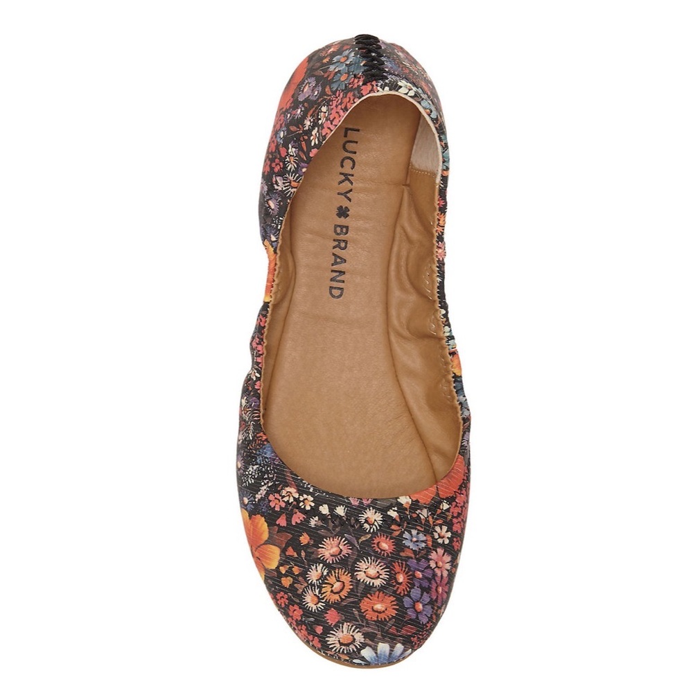 Lucky Brand Floral Emmie Leather Flats